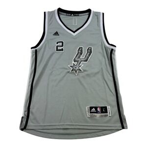 Adidas San Antonio Spurs Kawhi Leonard Gray Jersey Youth Large